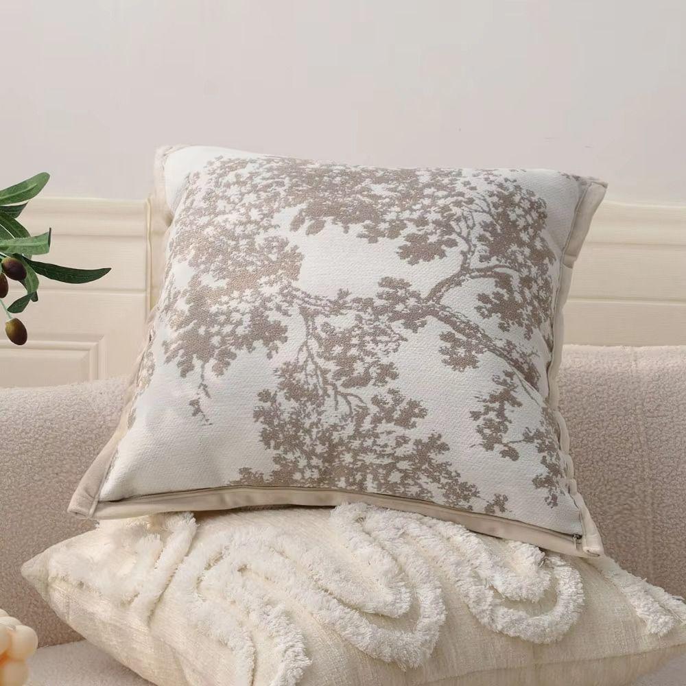 Brown Coffee Pillow Covers Modern Simplicity Jacquard Pattern Pillow Case Nordic Style Light Luxury Sofa Pillowcase Bedroom