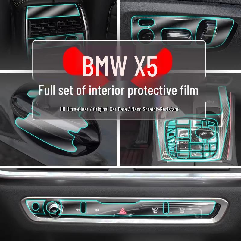 BMW X5 23/24 Interior Protective Film Set: Tempered Glass Screen Protector & Door Sill Film