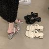 Square Head with Simple Back Empty Open Toe Cool Slippers Beautiful Cool Slippers Women's 2025 Summer Wear