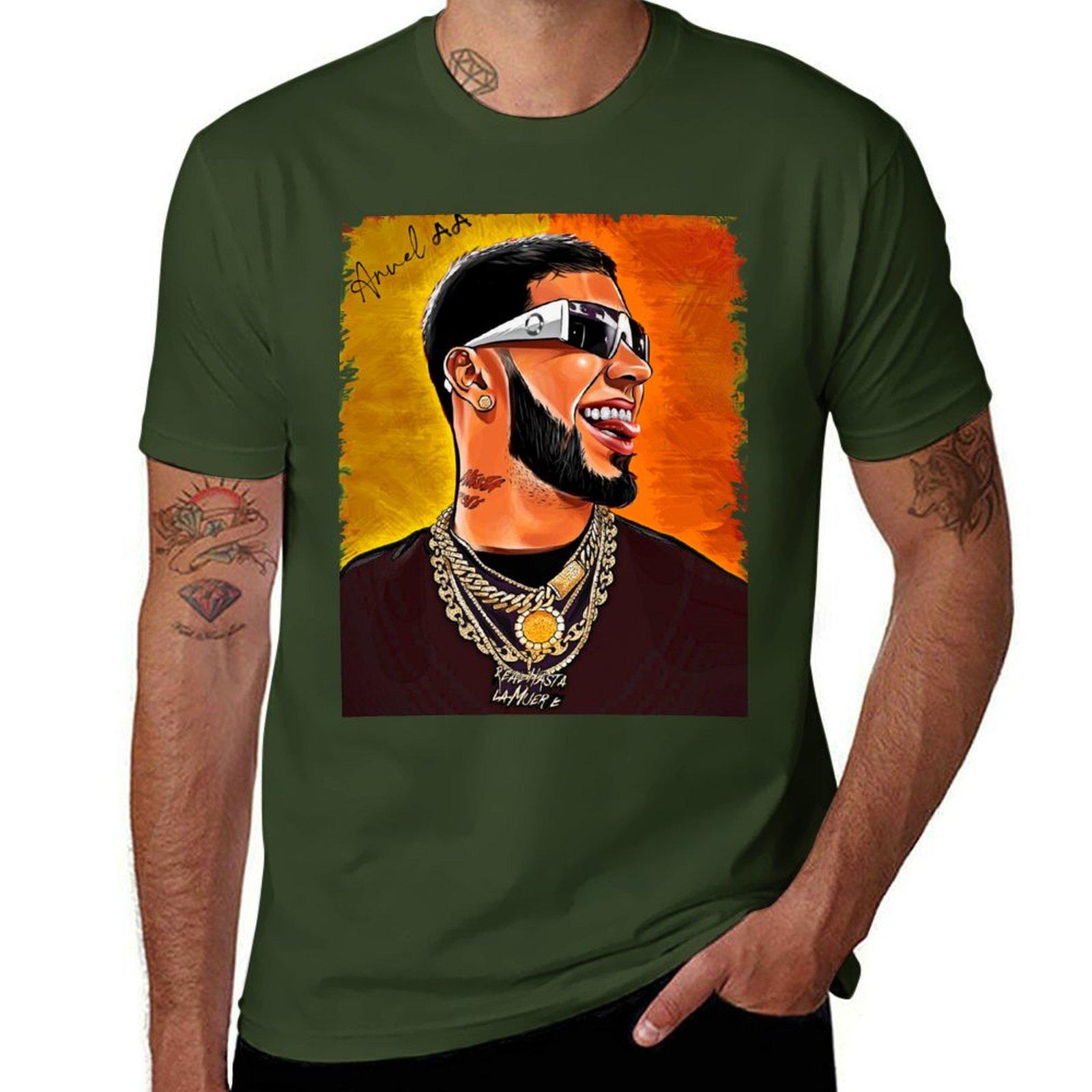 

Anuel AA Art Tshirt anime clothes customs new edition oversized t shirt men 4XL