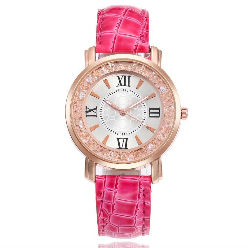Ebaywish Simple Casual Rhinestone Creative Gift Colorful Watch Plastic Quartz Wrist