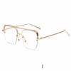 Half Frame Square Ocean Glasses With Pink Lenses For Fashionable Outdoor Wear