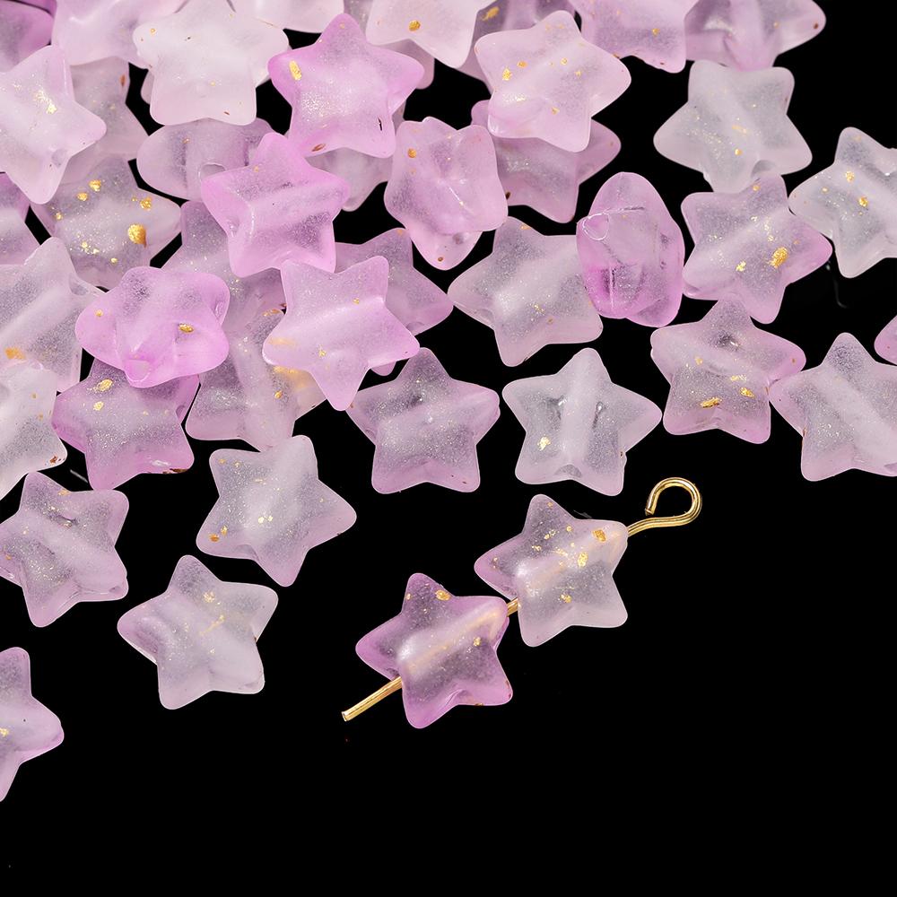 50pcs Acrylic Colorful Beads Star Shaped Spacer Beads for DIY Necklaces Bracelets Keychains Earrings Jewelry Making Accessories