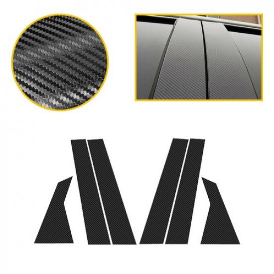 6X Carbon Pillar Fiber Post Door Trim Accessories For Honda Civic Sedan 16-21