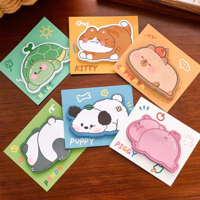 30 Feuilles Mignon Animal de Dessin Animé Notes Adhésives Kawaii Étudiant Note Adhésive Créatif N Fois Papeterie Étiquette Bloc-notes Fournitures Scolaires
