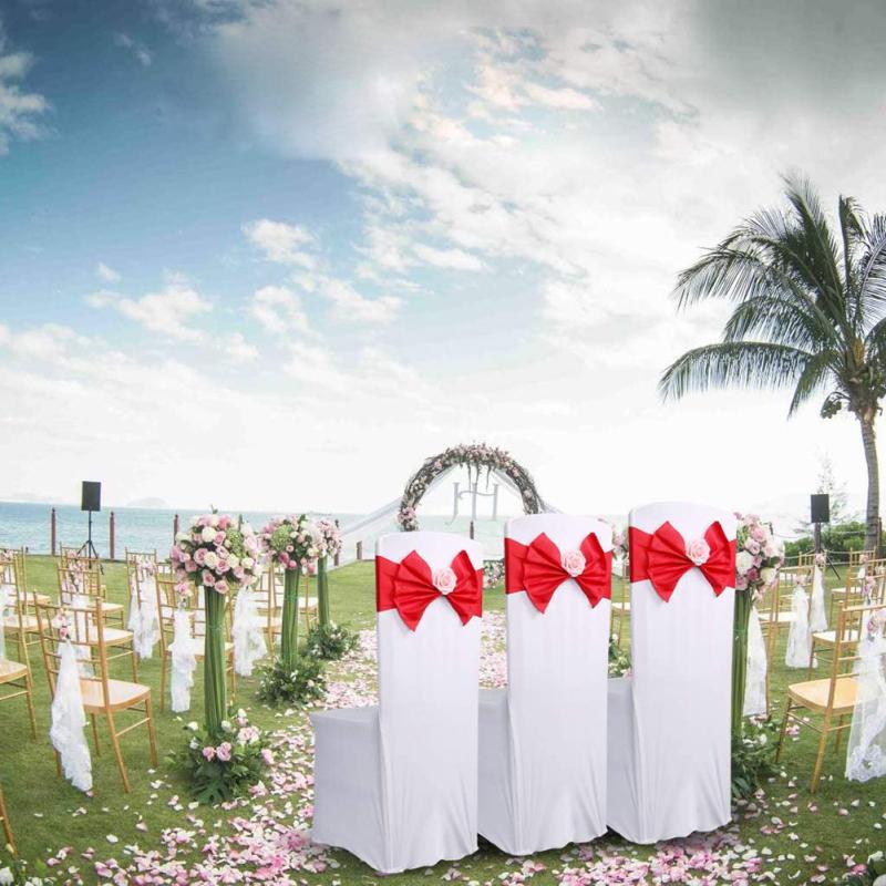 Fundițe Premium pentru Scaune Elasticitate Ridicată Cravată de Spătar pentru Nuntă Petreceri Aniversări Crăciun Ziua de Naștere