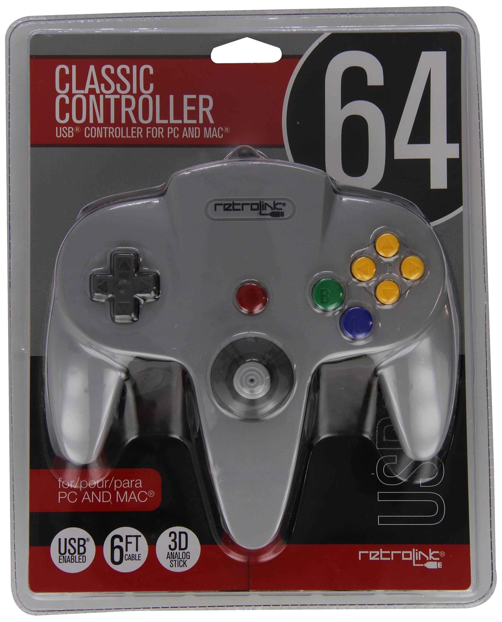 

N64 Проводной USB-контроллер для ПК и Mac Grey Retro-Bit-N64-892 -