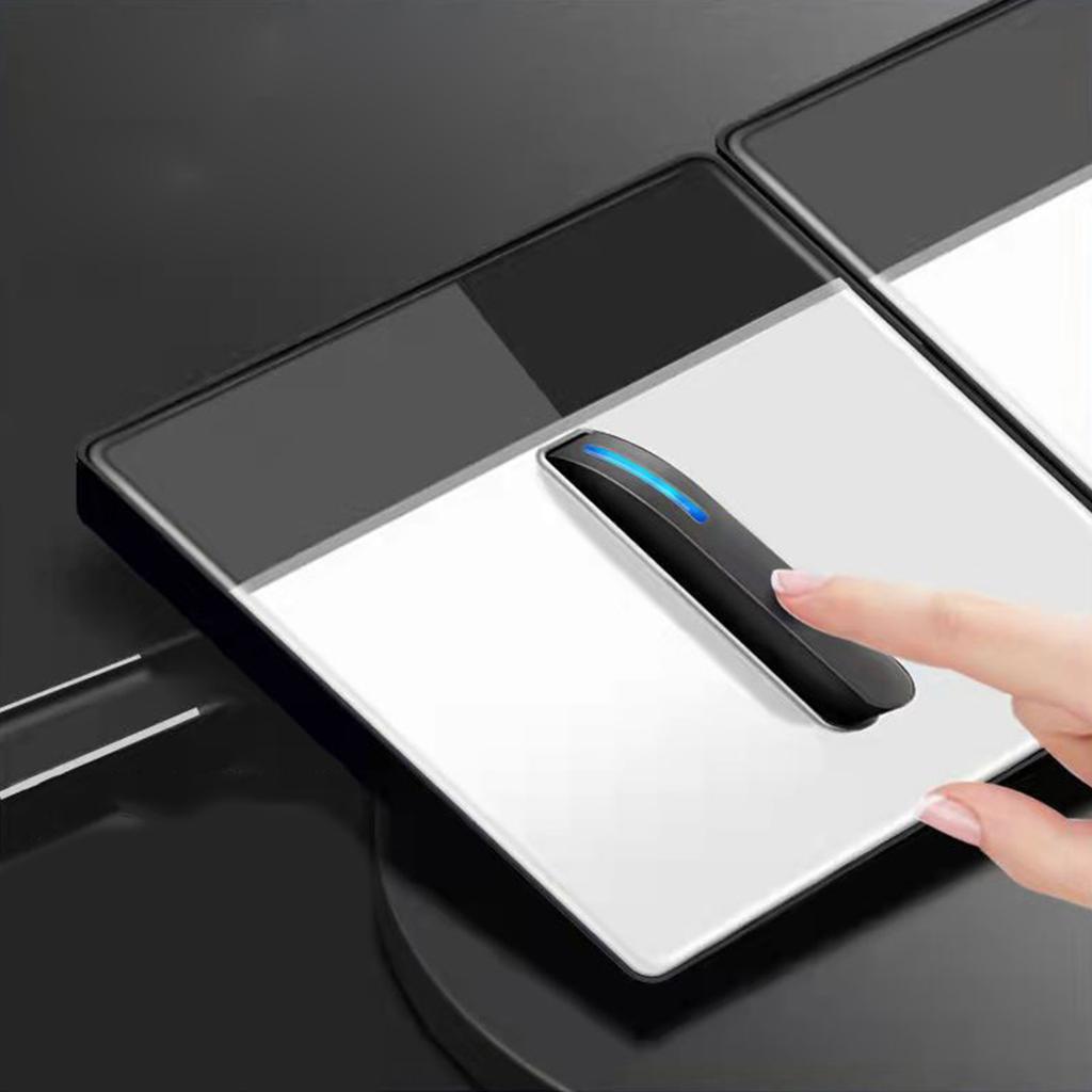 Wall Light Button Switches Tempered Glass Wall Button Light Switches LED Indicators Piano Button Power Switches Enduring