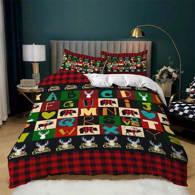 Christmas Duvet Cover Sets With Red White Snowflake Holiday Style Christmas Xmas Design For Christmas Bedroom Decoration Women