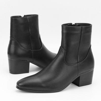 Fashion High Quality Men Leather Boots Platform Boots Designer Shoe Men Fashion High Heels Classic Black Boots for Men Botas Para Hombre