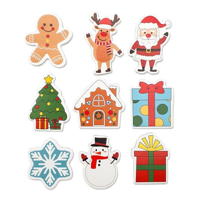 Stickers caoutchouc mousse Noël 3,6 à 4,5 cm 30 pièces