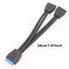USB3.0 19Pin Y Cable Splitter 2 Ports USB Female to 20Pin Adapter for Motherboard Internal Connection PCIE to 20PIN Convert Wire