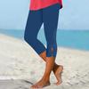 Women's High Waist Yoga Pants Summer Hollow Out Comfortable Stretch Tight Pants Workout Compression Capried Pants