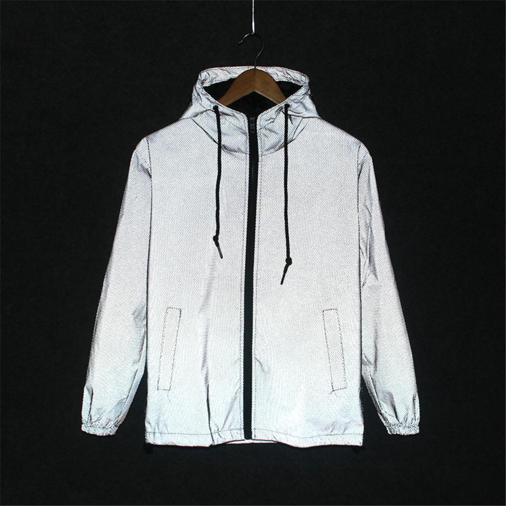 Reflective Jacket Men/women  Windbreaker Jackets Hooded Streetwear Coat