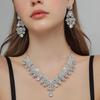 Latest Stylish Design Fancy Wedding Party Crystal Diamonds Necklace Jewellery Set for Women