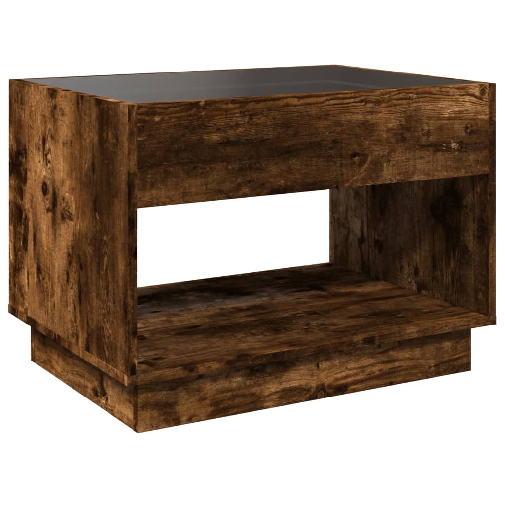 Infinity LED Coffee Table In Smoked Oak 70x50x50 Cm