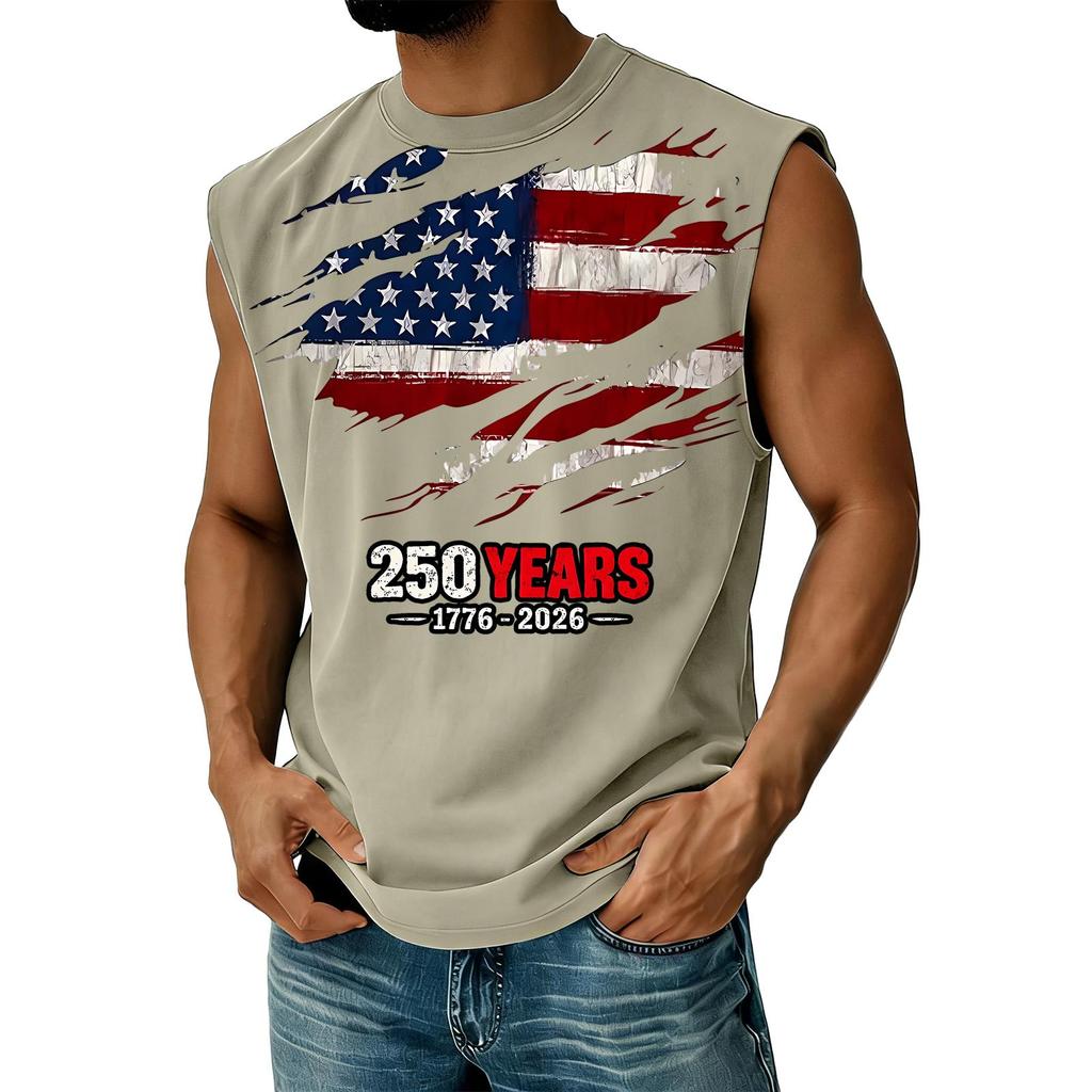 Men's Casual Independence Day Printed Tank Top