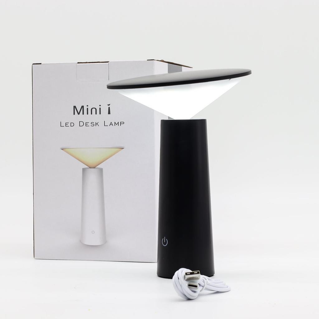 Matte Black Mushroom Touch Dimmable USB‑C Table Lamp