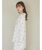 Gelato Pique Valentine Heart Print Satin Shirt PWFT251278 CRM F Women's