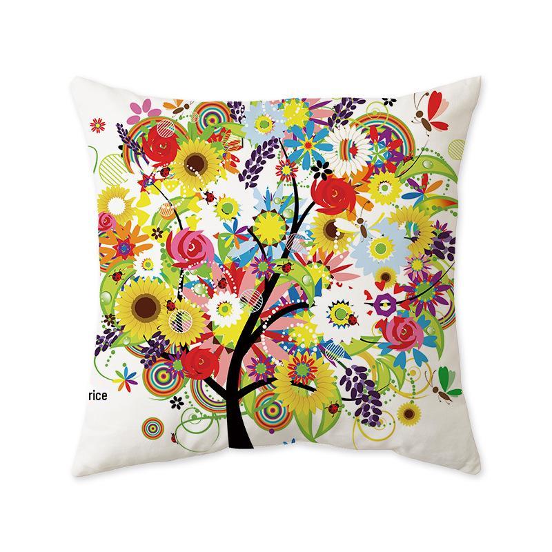 Colorful Abstract Floral Cushion Cover for Sofa or Home Décor