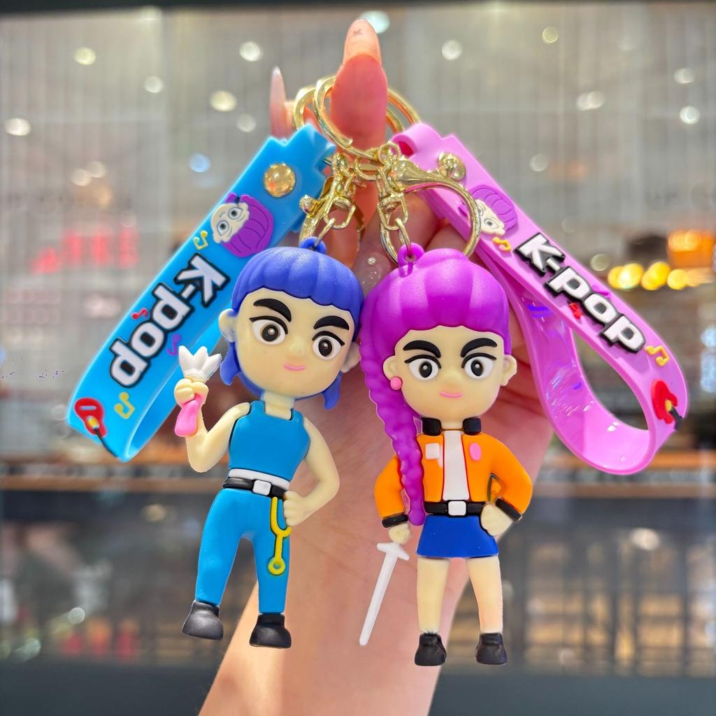 Demon Hunter Girl Troupe Boy Troupe Doll Keychain PVC Soft Rubber Keychain Pendant Cartoon Animation Peripheral Gifts
