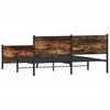 Metal Bed Frame Without Mattress Smoked Oak Finish 200 X 200 Cm