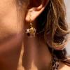 Youthway Leopard Print Acrylic Star Drop Earrings For Women  Gold Plated Stainless Steel Moon Sun Asymmetric Earrings Gift