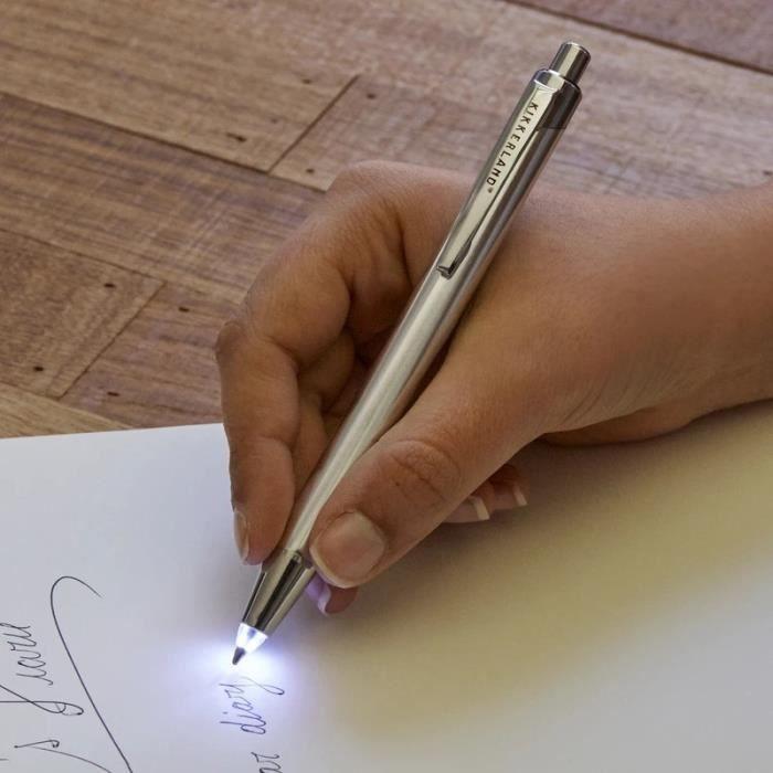 Kikkerland Pen with LED Flashlight 14 Cm Silver