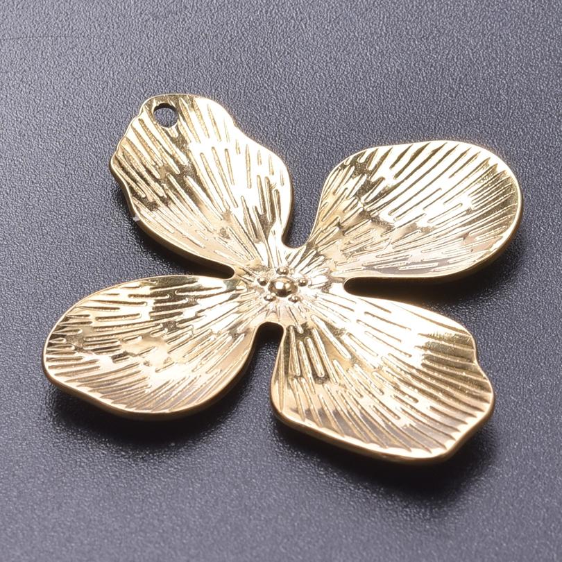 6pcs Gold Color Stainless Steel Charms For Jewelry Making Supplies Plant Leaf Flower Pendant Charm Cherry Pepper Sunflower Charm