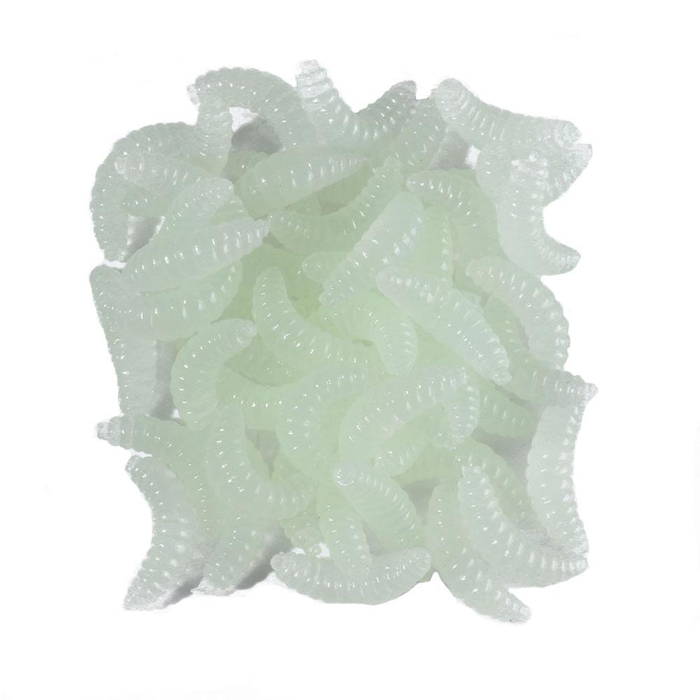 250 teile/schachtel 2 cm Swimbait Maggot Grub Weicher Köder Köder riechen Würmer Glow Shrimps Angelköder Silikon Wurm Köder