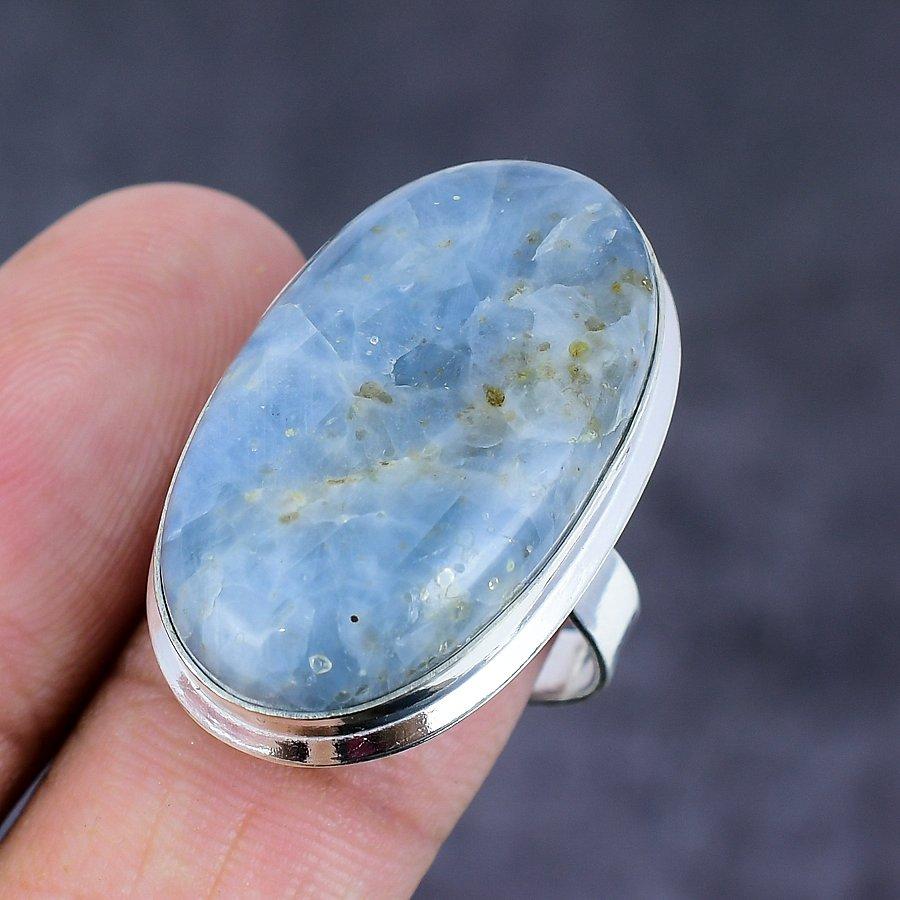 Blue Kyanite Gemstone 925 Sterling Silver Jewelry Ring Size 9
