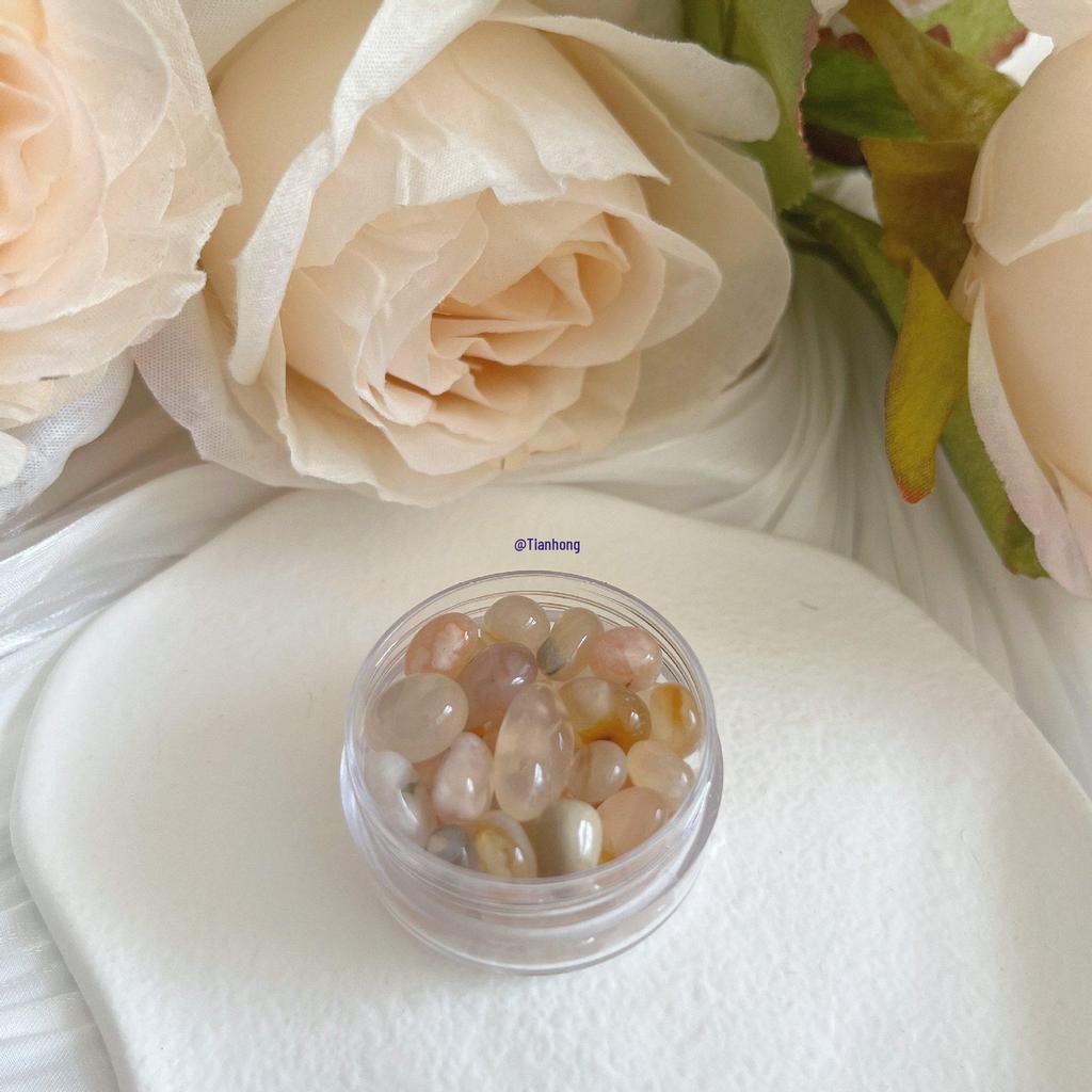 Handmade Artistic Agate Glass Ornament: Natural Rain Flower Stone Pebbles