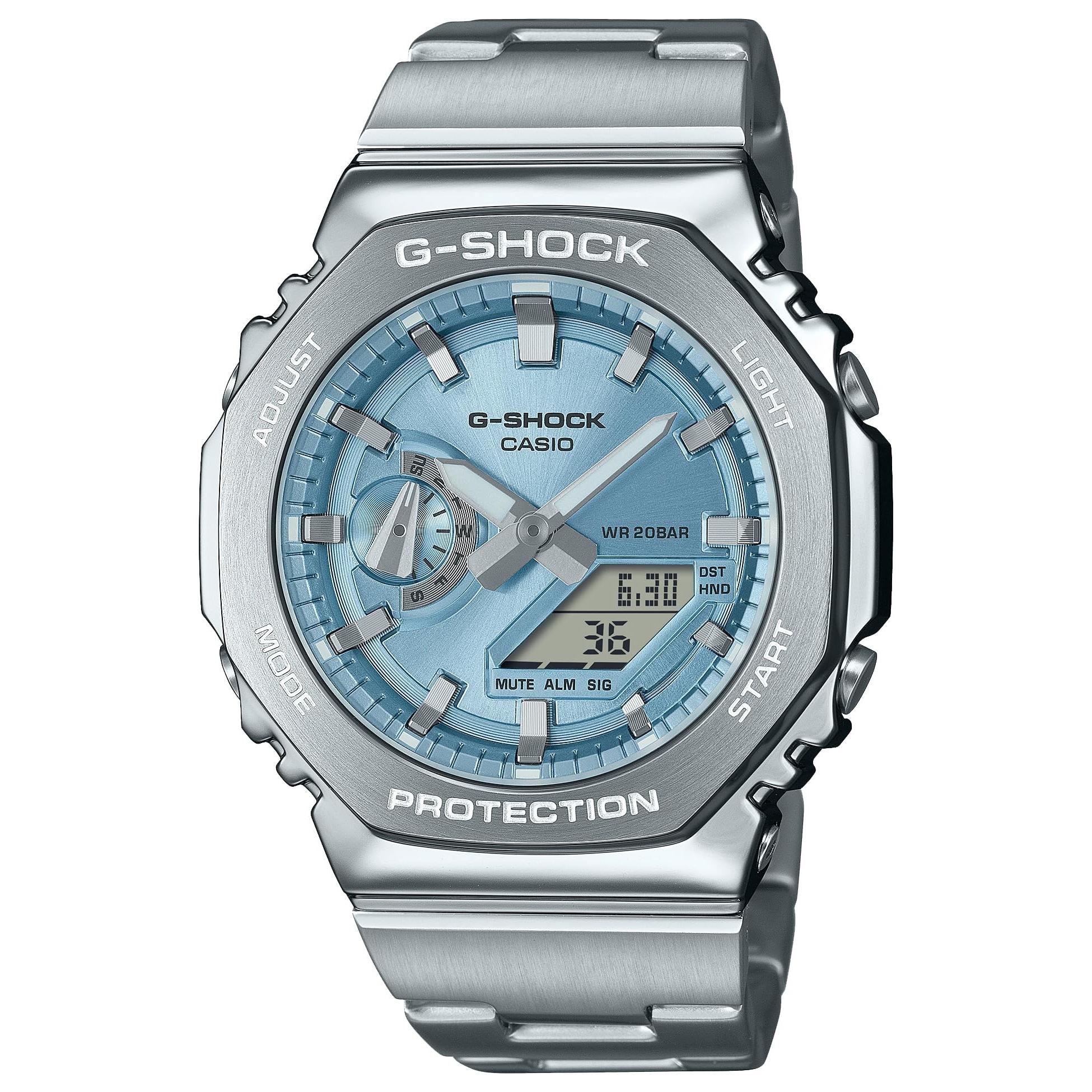 

[CASIO] G-Shock Men s Watch, Metal Bezel & Band, Silver, Japanese Model GM-2110D-2AJF, Authentic