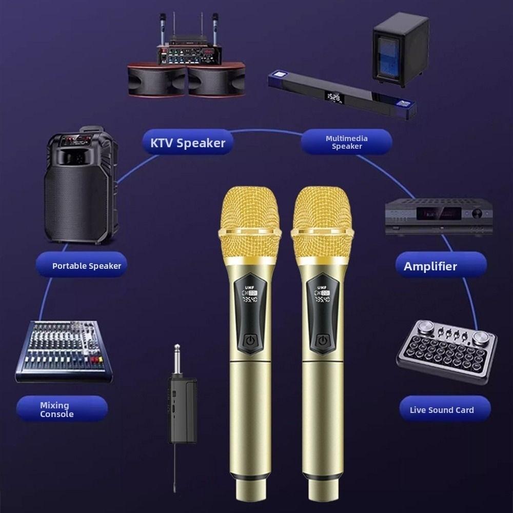 2 Channels Karaoke Mic Micphone Clear Sound Condenser Microphone  Karaoke Singing
