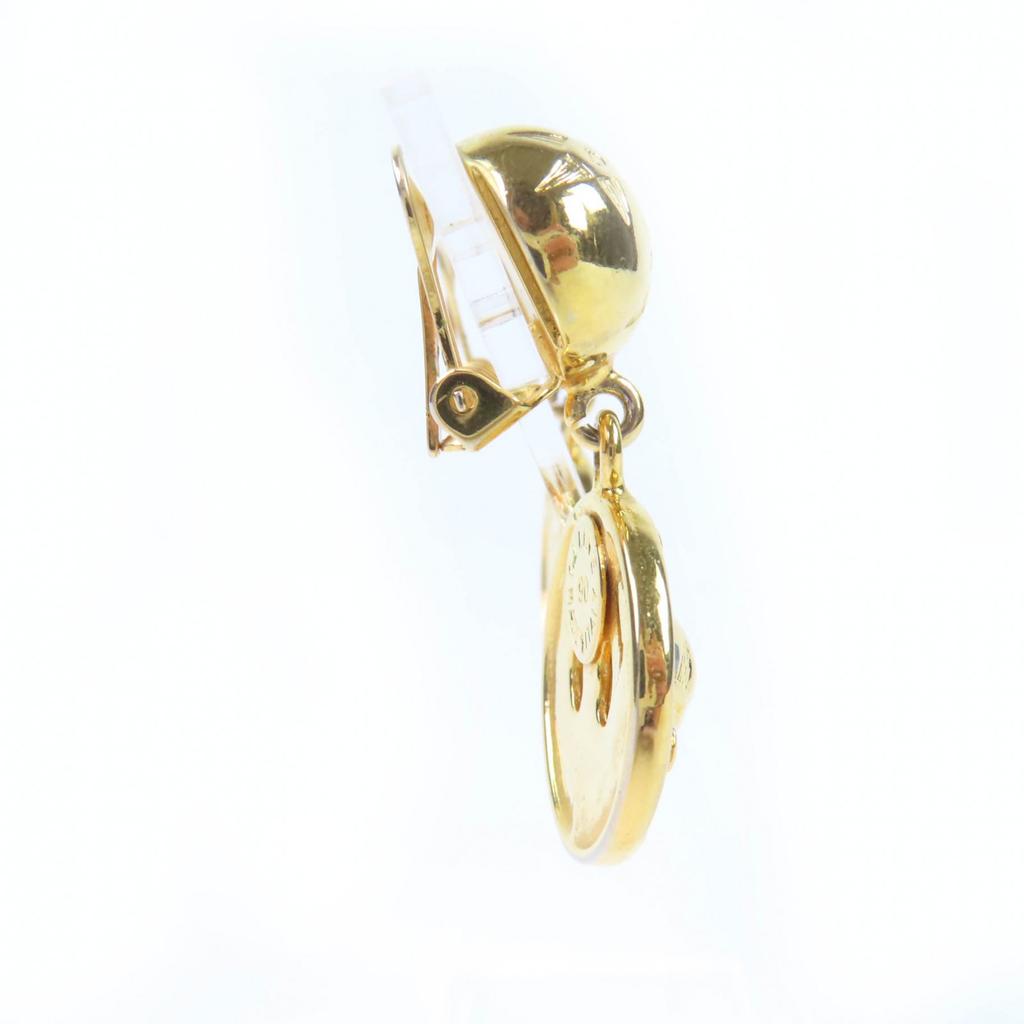 Excellent CELINE Earring Star Ball Multicolor Stone Swing Gold Women Used