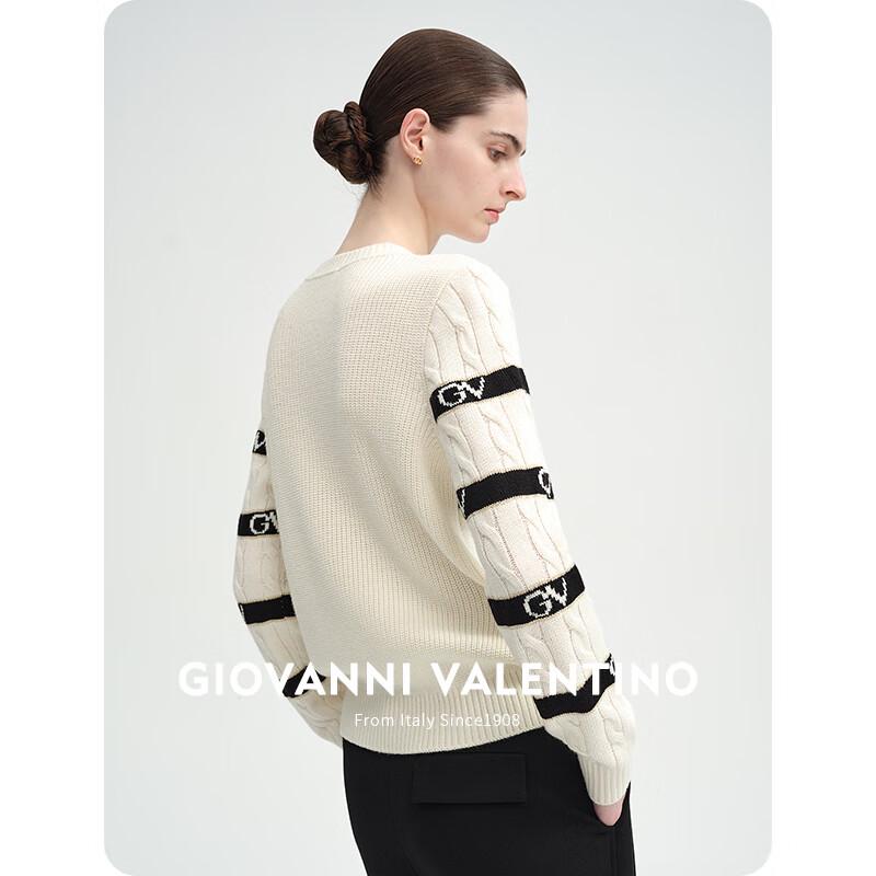 GIOVANNI VALENTINO Women's Striped Round Neck Knit Sweater