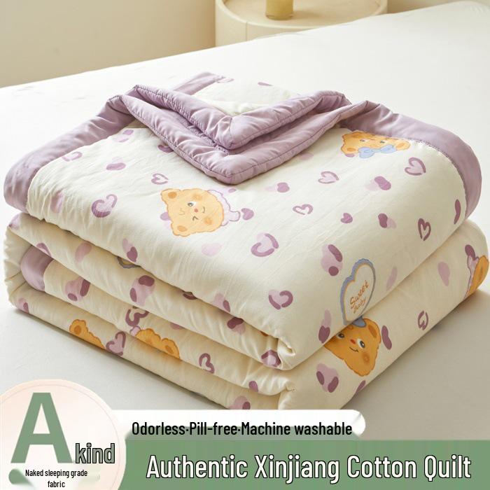 Breathable Summer Quilt: Lightweight, Machine-Washable Washed Cotton for Cooling Comfort 70*100cm random color