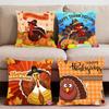 Thankful Festival Turkey Cushion Cover Premium Comfort Reversible Pillow Cove -Two In One Design for Any Room & Car Interior