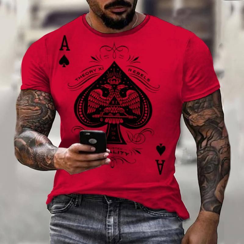 Summer Colorful Poker Gems Print Pánské tričko 3D Pánské Jesus Móda Ležérní Topy Krátké rukávy
