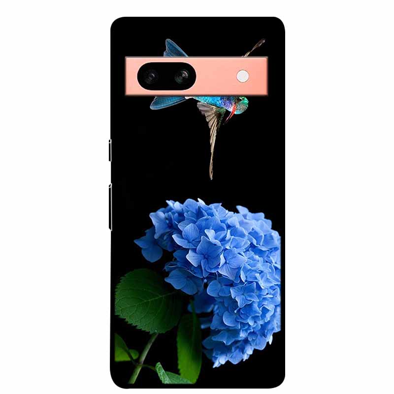 Per Google Pixel 7a 5G Custodia 6.1" Cover Fiori Bordo Nero Silicone TPU Morbida Cover Posteriore Per Google Pixel7a 2023 Custodia Telefono Fundas
