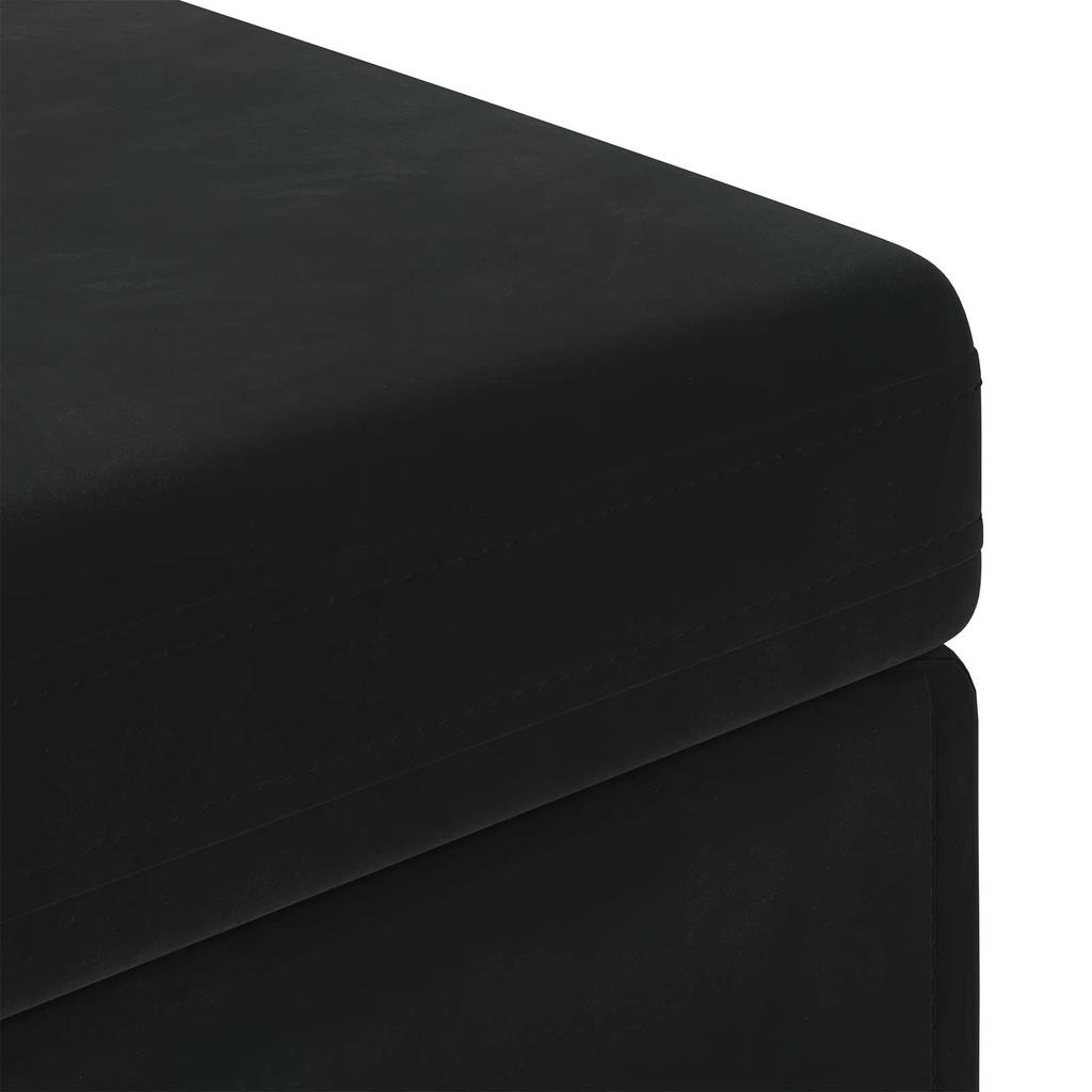 Black Stool 101 x 41 x 40 cm Velvet and Engineered Wood