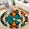 1PC Floral Pattern Office Round Area Rug, Mat Suitable For Office, Under Office Chairs Bedroom Living Room Home Decor, Room Deco