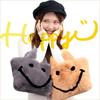 [Smiley X 2] Women's Fur Tote BagShoulder Bag with Smiley Smiley Design, Fluffy, 2-Way Bag, Mother's Bag, Stylish, Cute, FallWinter Fluffy Bag (Pink)