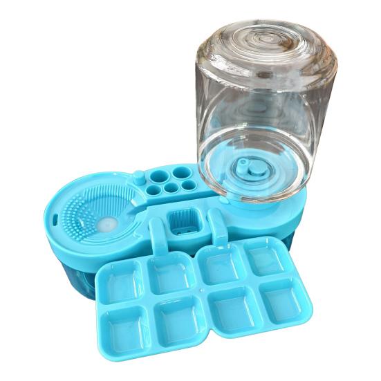 

Очиститель кистей портативный инструмент для чистки кистей с циркуляцией воды, мойка для кистей, станция для рисования с держателем для кистей и палитрой для начинающих синий