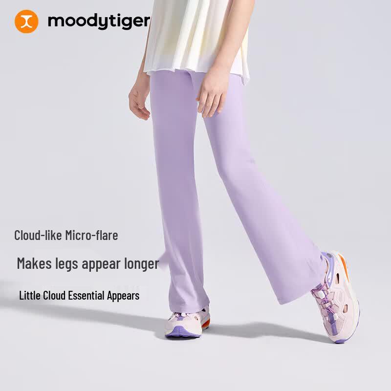 Девочки Moodytiger Мягкие спортивные расклешенные брюки с высокой эластичностью 140 лаванды фиолетового