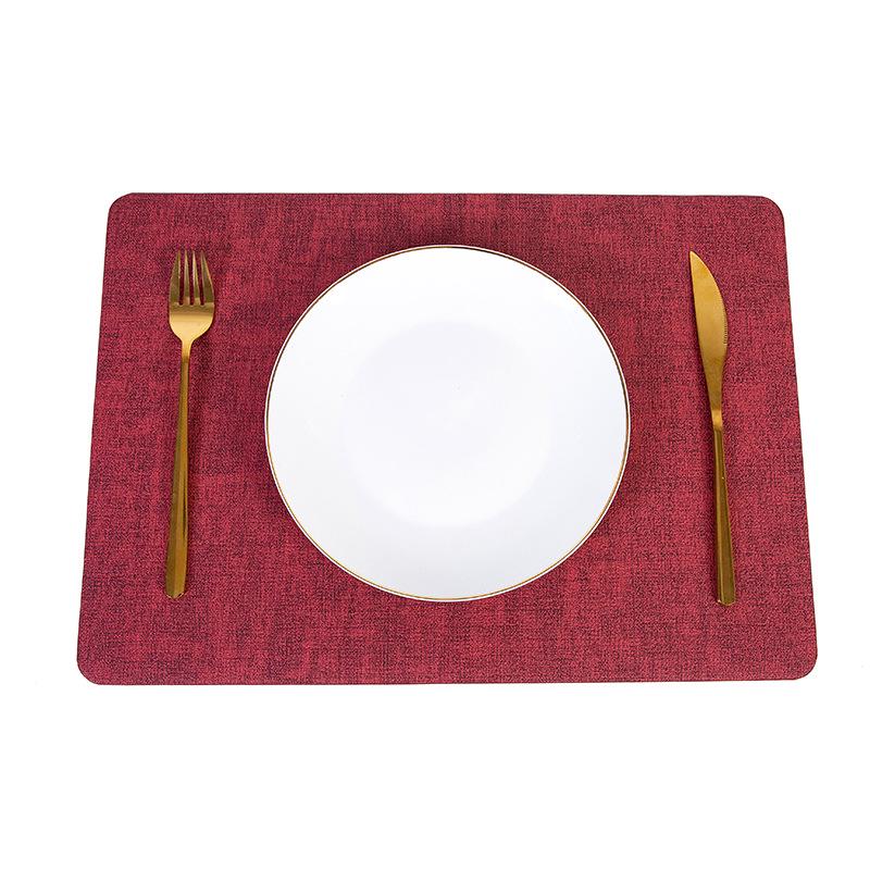 Nordic Minimalist Double-Sided Leather Placemat - Creative PU, Waterproof, Heat-Resistant.