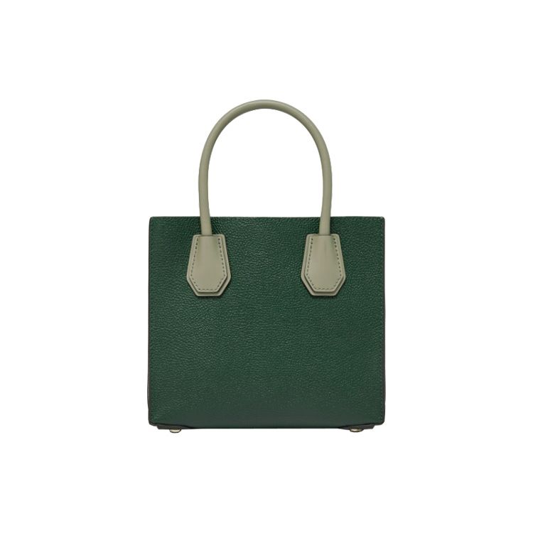 Michael Kors MK Mercer Lock Accordion Letter Logo Color Block Commuter Faux Leather Crossbody Handbag Medium Women Handbag Green 30H8GM9M8T-347