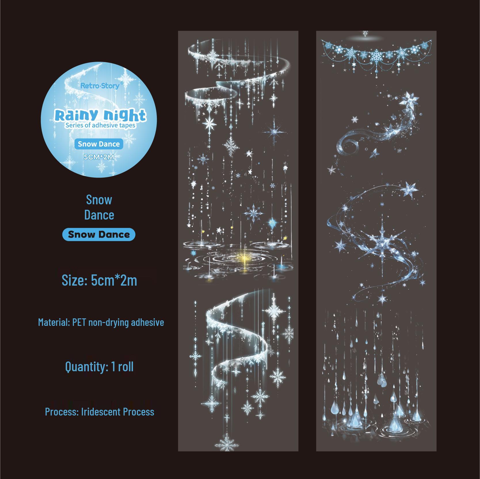 

RetroStory Rainy Night Laser Scenery Journal Stickers Tape