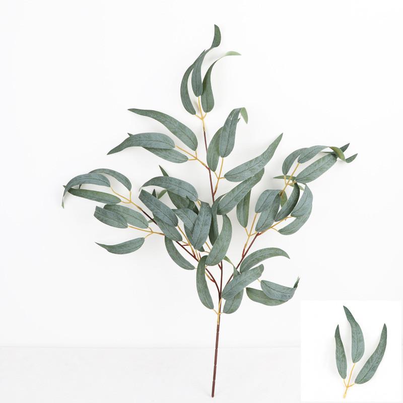 Eucalyptus Branch Artificial Flower Decor With Silk And Plastic Material For Wedding And Outdoor Settings