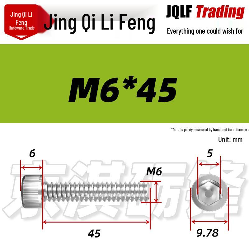 201 Stainless Steel Hex Socket Head Cap Screws M3-M27, Fully Threaded
